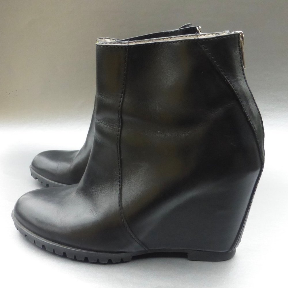 Minimarket Leather Wedge Zipper Ankle Boots Size 9